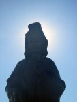 Kuan Yin Statue - Sun is at the back
