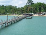 View of jetty from the boat as we depart