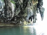 Paddling along the island to our next cave