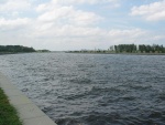 The water is very choppy compared to my previous canoe trip